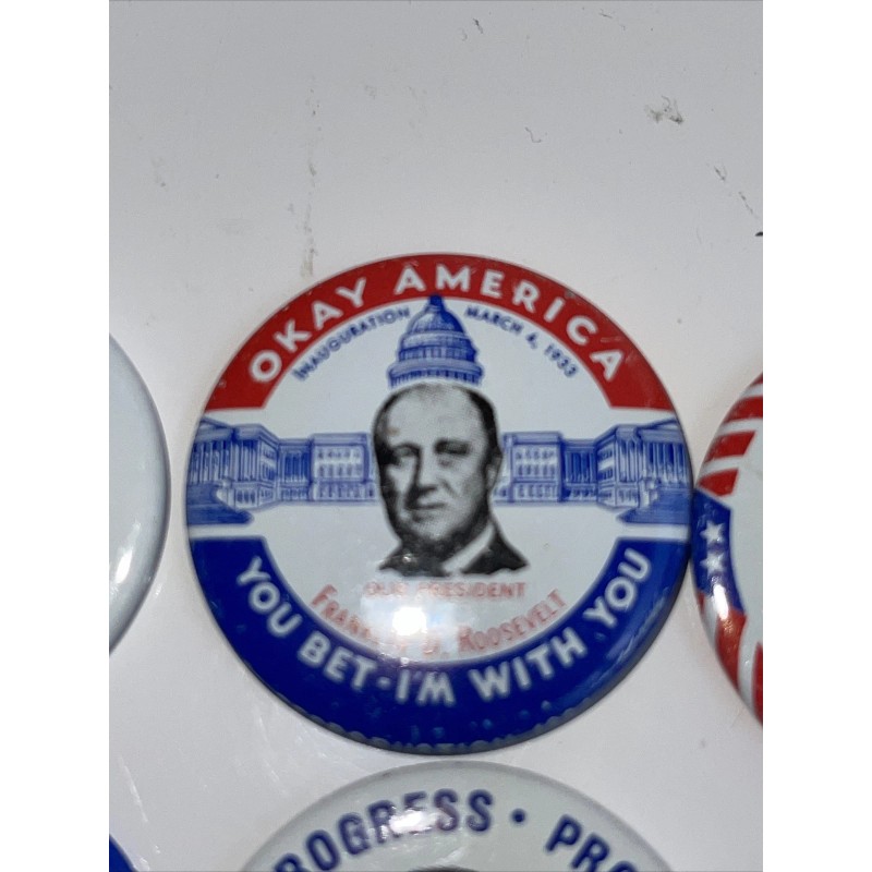Vtg 1984 Lot 6 ~ Political Campaign Pins Buttons Kennedy