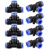 sourcing map Plastic Tee Push to Connect Tube Fittings 8mm