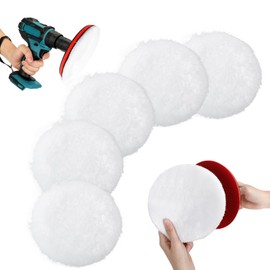 AiQInu 7-Piece Polishing Attachment Cordless Screwdriver Set, 180 mm Polishing Disc, Drill Polishing Pad, Wool Polishing Plate, Car Polishing Hood for Car Polishing Grinding and Waxing, with M14 Drill