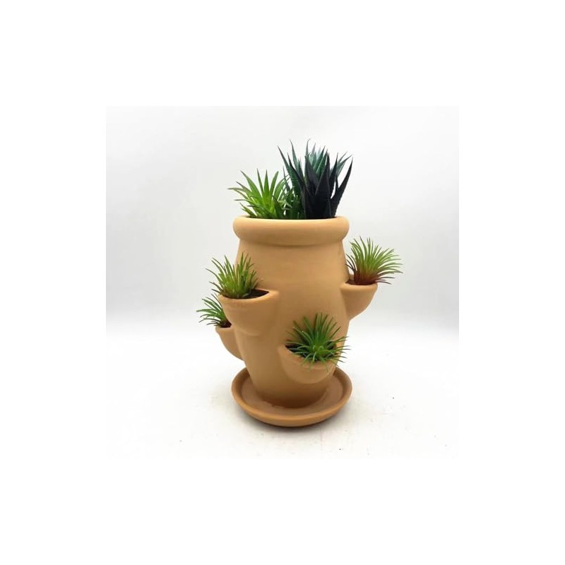 RISEON Six Pocket Terra Cotta Strawberry Jam Planter Strawberry Pot