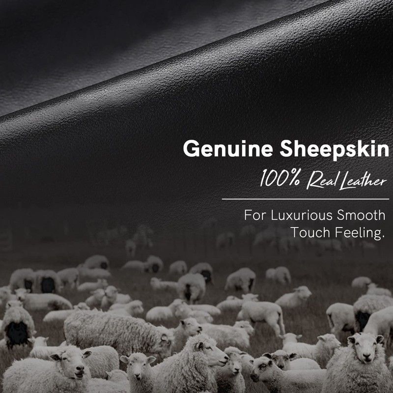 Real Sheepskin Leather Gloves, 100% Cashmere Lining Winter Gloves, Touchscreen