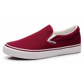 Cull4U Women's Classic Slip On Trainer Shoes (8.5 M US,Burgundy)