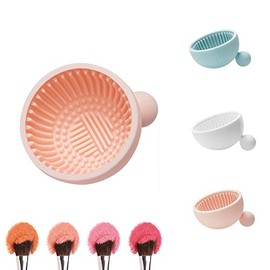 ASION Makeup Brush Cleaner Mat，Silicone Make Up Cleaning Brush Scrubber bowl Portable Washing Tool Cosmetic Brush Cleaners for Gir，Easy Clean