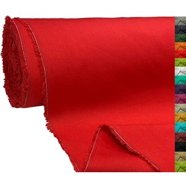 A-Express 100% Cotton Canvas Fabric Canvas Material Garment Cloth Curtains Bag 145 cm 57 Inches Wide 250 GSM Sold by the Metre - 1 Metre 100 cm x 145 cm Red
