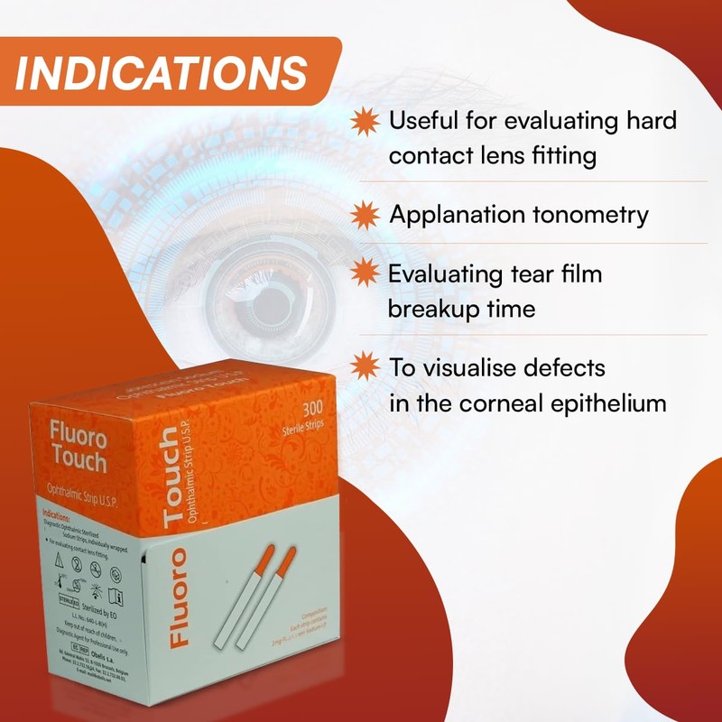 Ophthalmic Fluoro Touch Strips- Pack of 900 Strips - (3