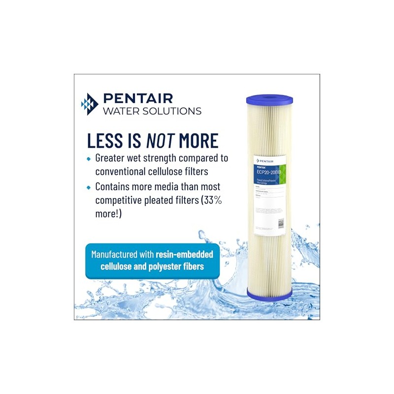 Pentair Pentek ECP5-BB Sediment Water Filter, 10-Inch, Whole House Heavy