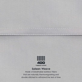 Tafts Bamboo Sheets King Size - 100% Pure Organic Viscose Bamboo Sheet Set - 400TC Bamboo Bed Sheets - 4 Pieces - 17” Deep Pocket - Silk Feel, Cooling, Anti-Static, Hypoallergenic (Space Grey)