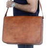 Komal's Passion Leather Vintage Mens 16 Inch Leather Laptop Messenger