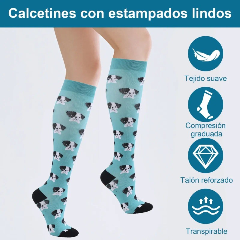Calcetas Compresión Medias Alivia Varices Y Circulación 9pz