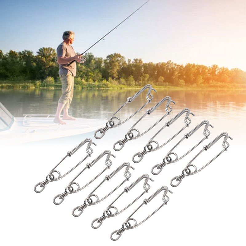 10 Set 3.8 X 150mm Fishing Snap Swivel 304 Stainless