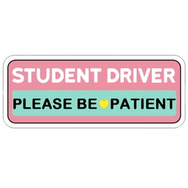 Student Driver Car Magnet, Teen Driver Magnet for Car, 10"x4" Please Be Patient Student Driver Magnet Pink Reflective & Waterproof Weather-Resistant