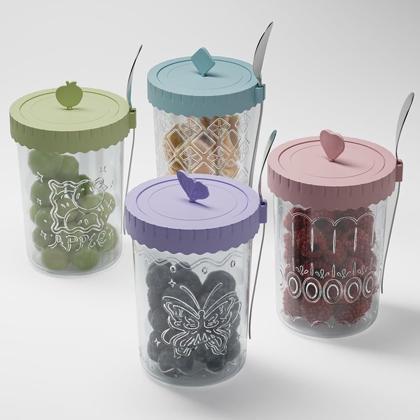 G.BBGUBO Glass Meal Prep Jars with Lids and Spoons, 20