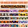 Joysoong Halloween Washi Tape Set, 16 Rolls Pumpkin Decorative for