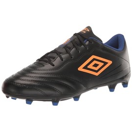 Umbro Men's Tocco 3 League FG Soccer Cleat, Black/Orange/Blue, 7