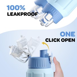 Rumiiro 600 ml Water Bottle with Filter Lid & Safety Closure, Leak-proof Water Bottle, Thermos Flask, BPA-Free with Jumping Lid for Sports, Running, School, Fitness, Children