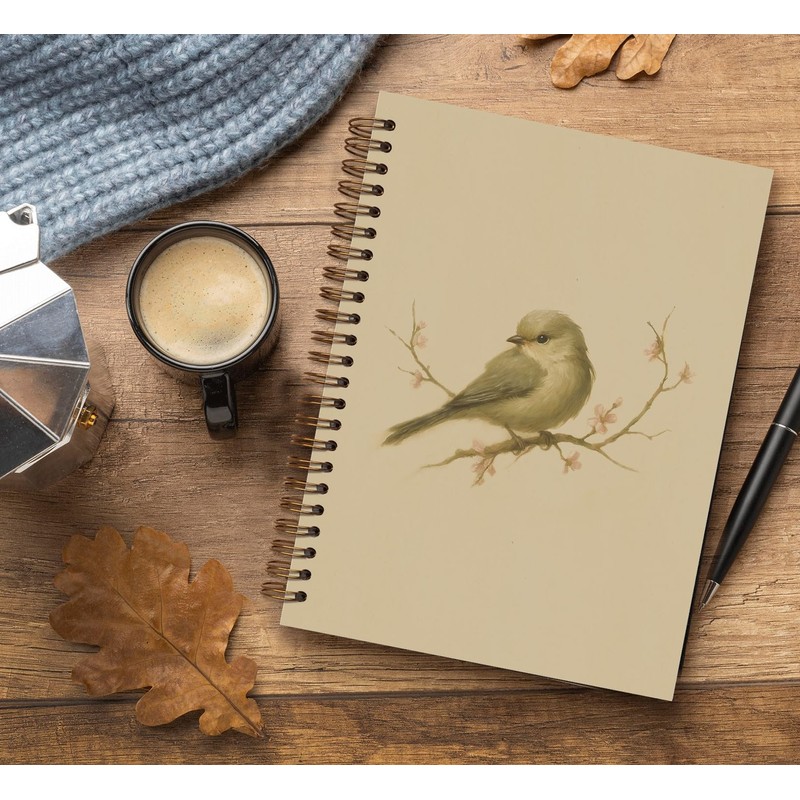 Dejfel Vintage Birds Spiral Notebook,Gifts for Bird Lover Girls Women