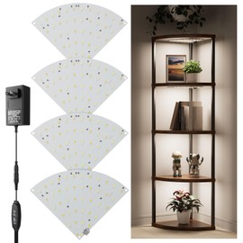 4-Pack Under Shelf Lighting for 5 Tier Corner Shelf Stand,Ultra-Bright 10 Dimmable Slim Stick on Lights,3-Color Timer 3/9/12H,Decor Lights for Living Room, Bedroom,Kitchen Storage Display Rack