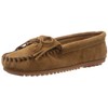 Minnetonka Women's Kilty Hardsole Moccasins, Dusty Brown,6 M