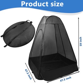 Emsiok 1-Person Camping Chair Pop up Tent, 47"x47"x59" See Through Single Mesh Tent Bugs Barrier Mosquito Net 2 Zipper Doors Outdoor Sports Pod Shelter with Bag for Fishing, Not Included Chair
