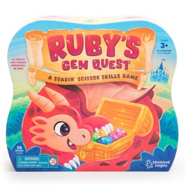 Educational Insights Ruby's Gem Quest Scissor Skills Game - Preschool Board Games, Sorting Toys for Toddlers, Gift for Ages 3+