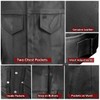 SOA Men's Premium Leather Motorcycle Vest with Biker Club Concealed