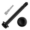 #12 x 2" Black Hex Washer Head Self Drilling Screw,