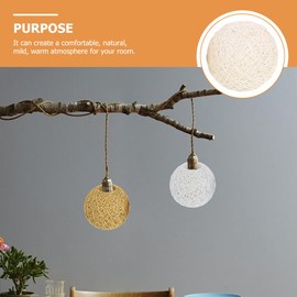 PRETYZOOM Lampshade Lamp Shade Lamp Accessory Ceiling Light Retro Decor Woven Chandelier Shades Boho Light Fixtures Woven Lamp Cover Vintage Wicker Rattan Lamp Decorate Ceiling Lamp White