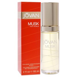 Jovan Musk for Women Eau de Cologne Spray 2 fl oz (Pack of 1), Notes of Jasmine, Amber, and Neroli, Women's Fragrance, Long Lasting, Everyday Fragrance, Travel Size