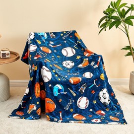 Wajade Baseball Blanket Cute Cozy Fleece Fuzzy Blanket Soft Cozy Fleece Warm Flannel Bedding Blanket for Girls Kids Adults Couch Sofa Travel-127 * 153