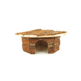 CLASSIC Small Animal Corner Home – 22 x 22 x 13 cm Natural Wooden Hideaway for Hamsters, Mice, Gerbils & Other Small Pets
