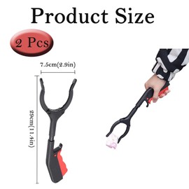Litter Pickers for Children, 2 Pcs Litter Pickers 29cm Pick Up Tool, Multifunctional Litter Picker Grabber Stick Helping Hand Grabber for Disabled Weeds Leaves