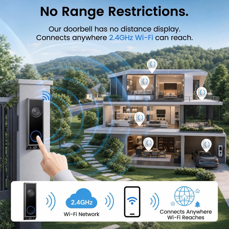 LUCKYDUO WiFi Doorbell Chime for Alexa, 7 Brands, 32 Tones,