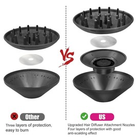 Hair Diffuser Attachment Nozzles for Dyson Supersonic Hair Dryer HD01 HD02 HD03 HD04 HD08 HD15 Tools Accessaries Parts, Black - Design: Diffuser Nozzle