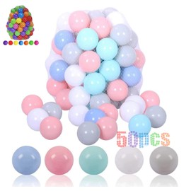 LANGXUN 50 100 200 Balls Soft Plastic Ball Pit Balls for Kids, Gift for Baby Toddler Birthday Christmas, Ball Pit Play Tent, Baby Kiddie Pool Water Toys, Party Decoration