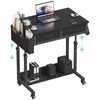 Small Portable Rolling Standing Desk - 32 Inch Adjustable Mobile