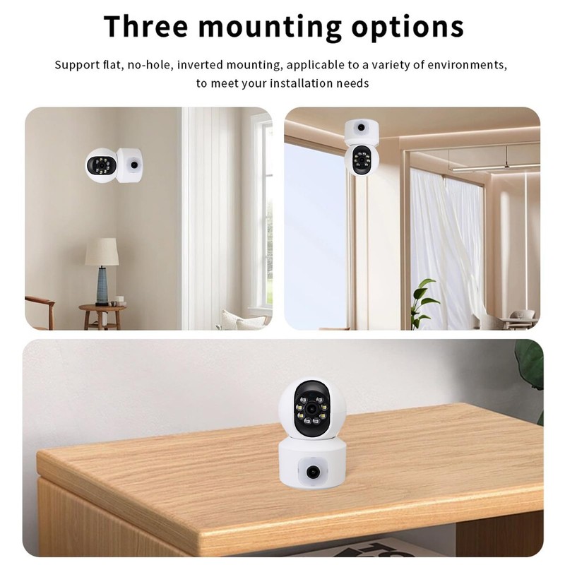 Denash Dual Lens Security Camera, 1080P HD Wireless with 355°