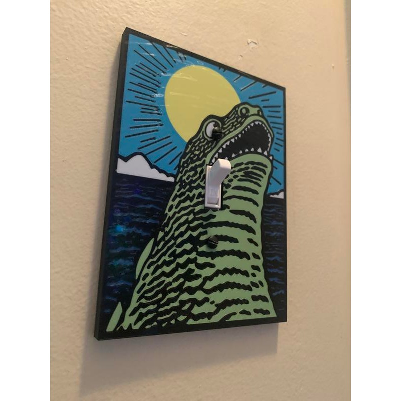 Godzilla themed HOLOGRAHPHIC wall plate cover:_Night_Outlet/toggle