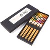 5 Pairs Bamboo Wooden Chopsticks Japanese Style Reusable Chopsticks Box