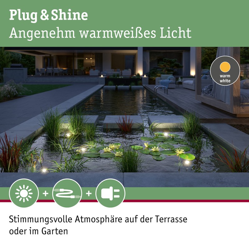 Paulmann 94559 Plug & Shine LED Outdoor Light Spotlight Pond