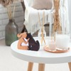 Aphromirel Man and Dog Wooden Statue Dog Figurines Wooden Statue