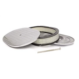 Racing Power Company R6020 12" x 2" Oval Ball Milled Polished Aluminum Air Cleaner