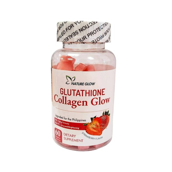 Nature Glow Glutathione Collagen - Strawberry Flavor, 60 Chewable Gummies
