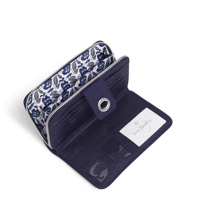 Vera Bradley Women's Performance Twill Turnlock Wallet with RFID Protection,
