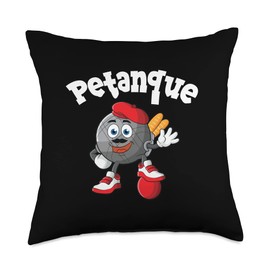 Petanque french boule balls set bocce player Throw Pillow