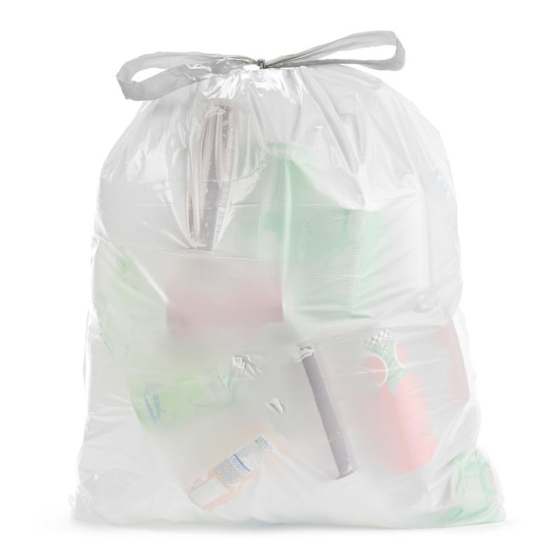 Commander 13 Gallon 0.78 MIL White Plastic Trash Bags Unscented