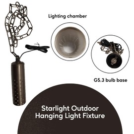 Ironsmith Lighting Products Starlight Outdoor Hanging Light Fixture - Solid Brass Oil-Rubbed Bronze Pendant Lights, LED and Halogen Compatible - Star Lighting Style Pendant Light