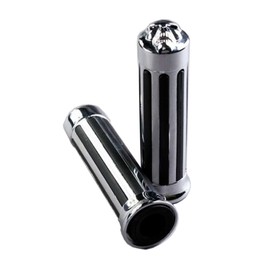 1 inch / 25mm Skull Chrome Rubber Hand Grip Motorcycle Handlebar for TASWK