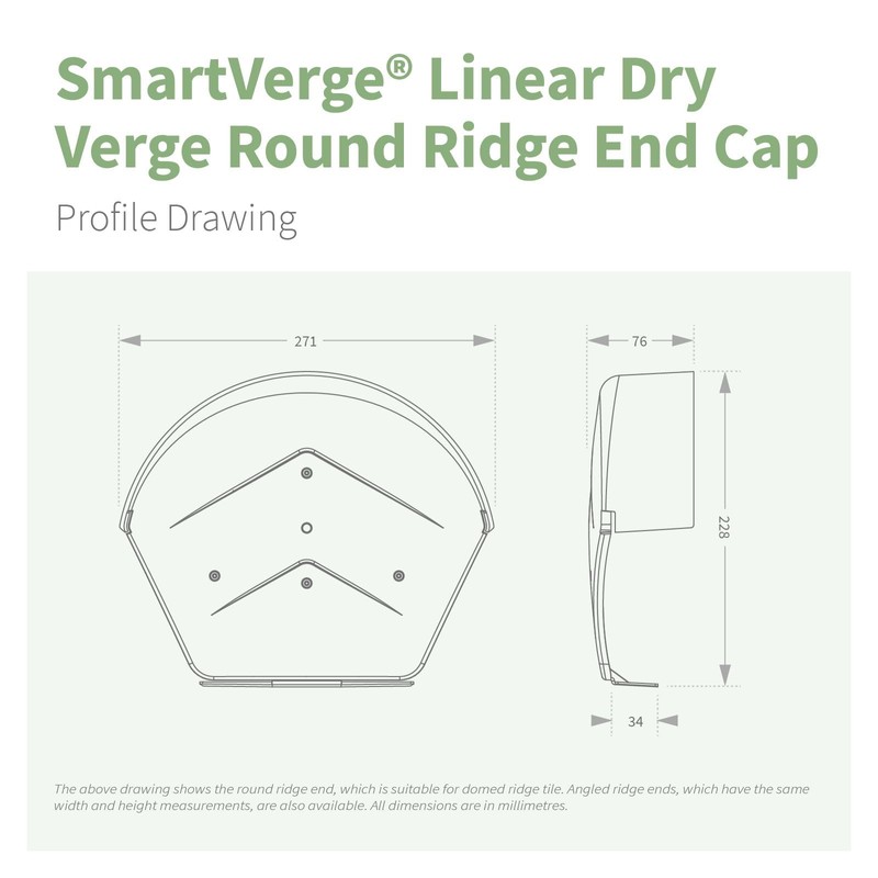 Manthorpe SmartVerge Linear Dry Verge Ridge End Cap - Black