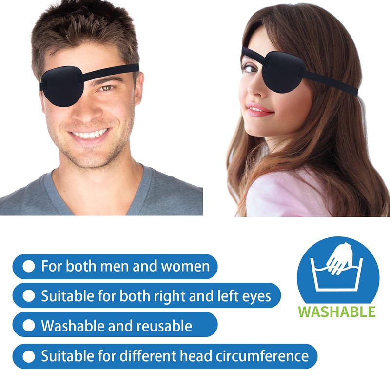 2 Pcs Eye Patches for Adults and Kids,3D Adjustable Eyepatch