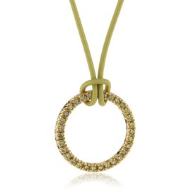ESPRIT Brilliance Gold Lime ESNL92477D420 Women's Necklace 925 Sterling Silver Rhodium-Plated Plastic Zirconia 42 cm Green, Plastic, Cubic Zirconia